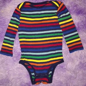 Primary Multicolor Striped Kids Bodysuit